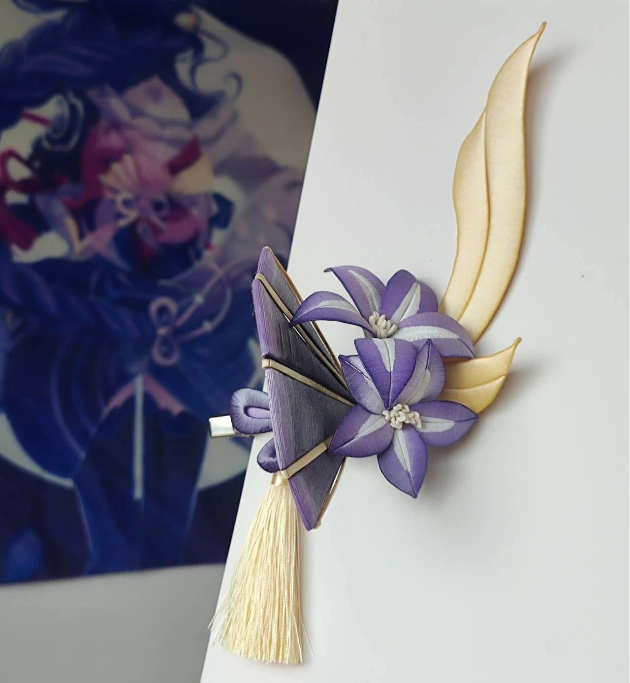 Raiden Shogun Headwear Bespoke Hairpin - Silk Hairpin(Chanhua)