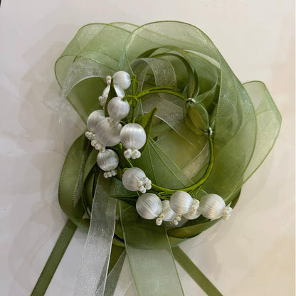 Lily Of The Valley Bespoke Wrist Flower - Silk Wrist Flower(Chanhua)