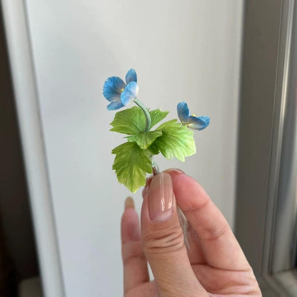 White Cat Bespoke Hairpin - Silk Hairpin(Ronghua)