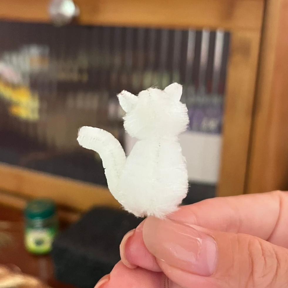 White Cat Bespoke Hairpin - Silk Hairpin(Ronghua)