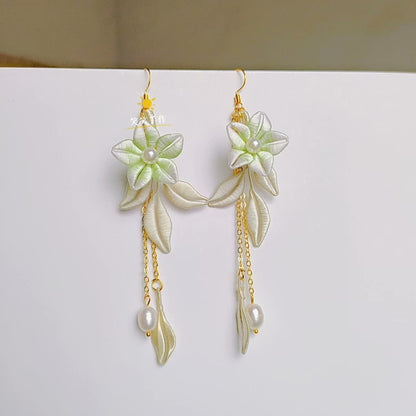 Handcrafted Chanhua Floral Earrings - 925 Silver Hooks & Freshwater Pearls | Versatile & Elegant