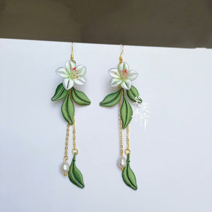 Handcrafted Chanhua Floral Earrings - 925 Silver Hooks & Freshwater Pearls | Versatile & Elegant