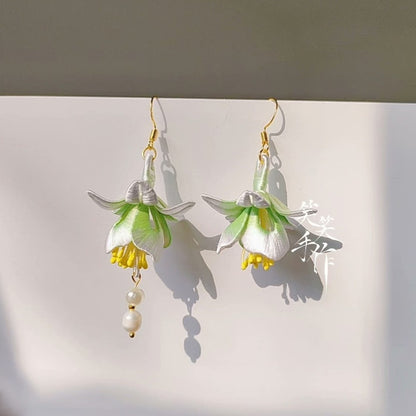 Handmade Chanhua Flower Earrings - 925 Silver Hooks & Freshwater Pearls | Versatile Daily & Event Wear