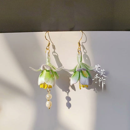 Handmade Chanhua Flower Earrings - 925 Silver Hooks & Freshwater Pearls | Versatile Daily & Event Wear