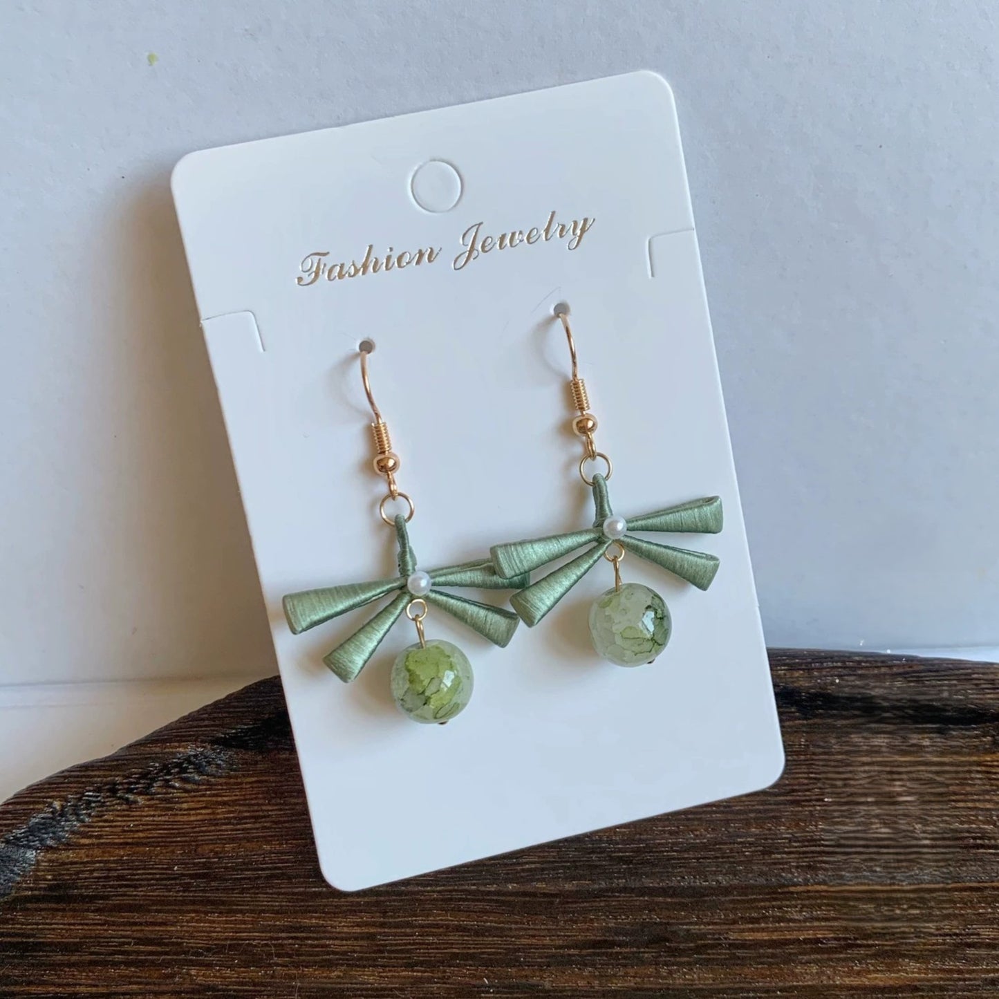 Handmade Chanhua Ribbon Bow Earrings - 925 Sterling Silver Hooks