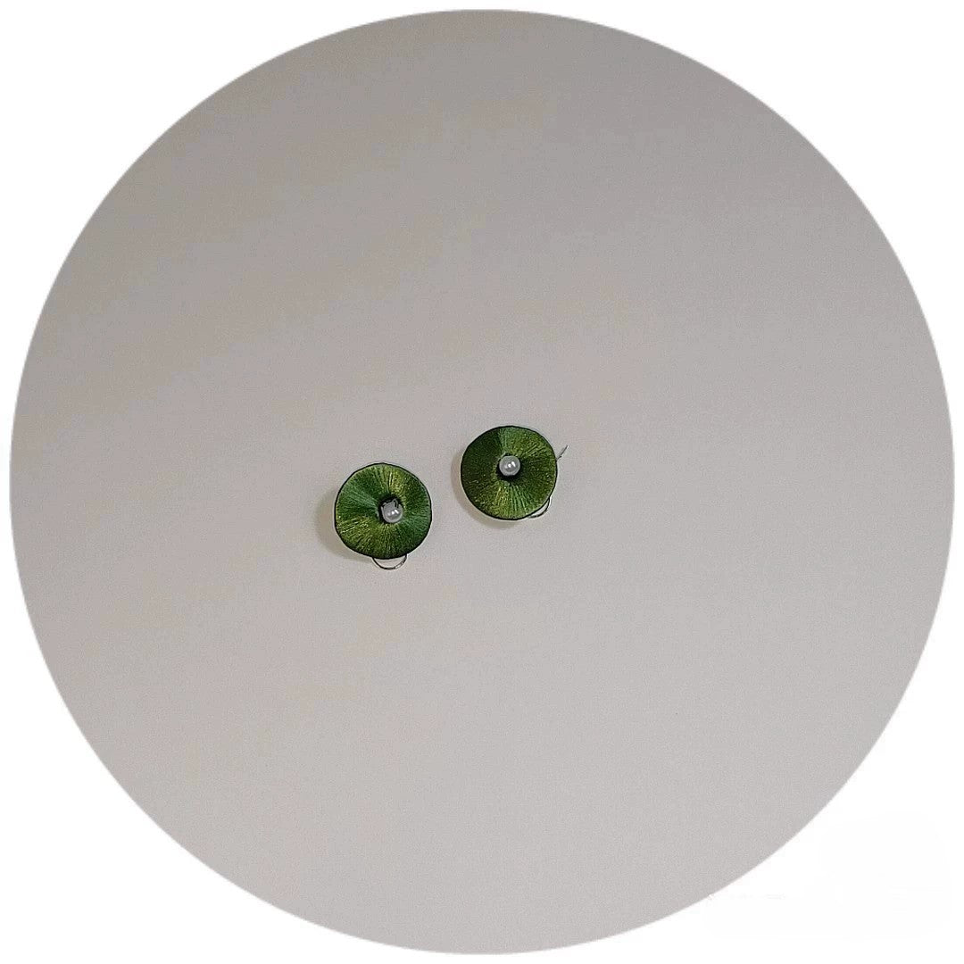 Handcrafted Chanhua Lotus & Leaf Silver Earrings