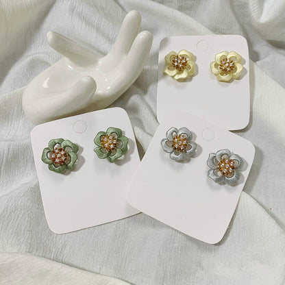 Handcrafted Chanhua Floral Earrings - S925 Silver Hooks