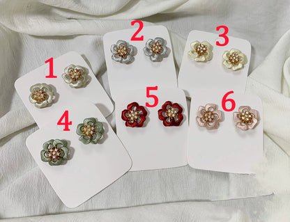 Handcrafted Chanhua Floral Earrings - S925 Silver Hooks