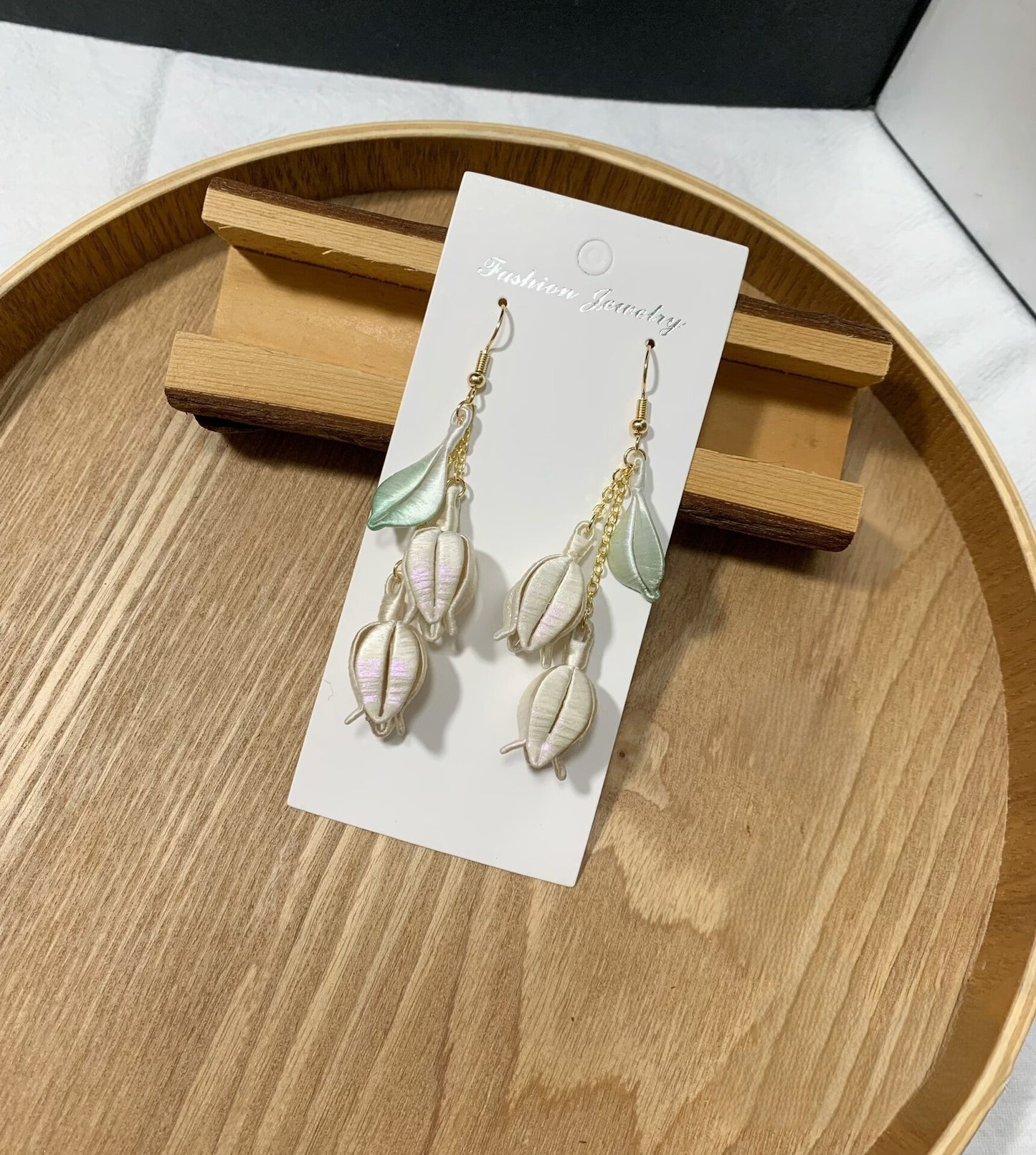 Handmade Chanhua Lily of the Valley Earrings - Thread Floral Drop Earrings