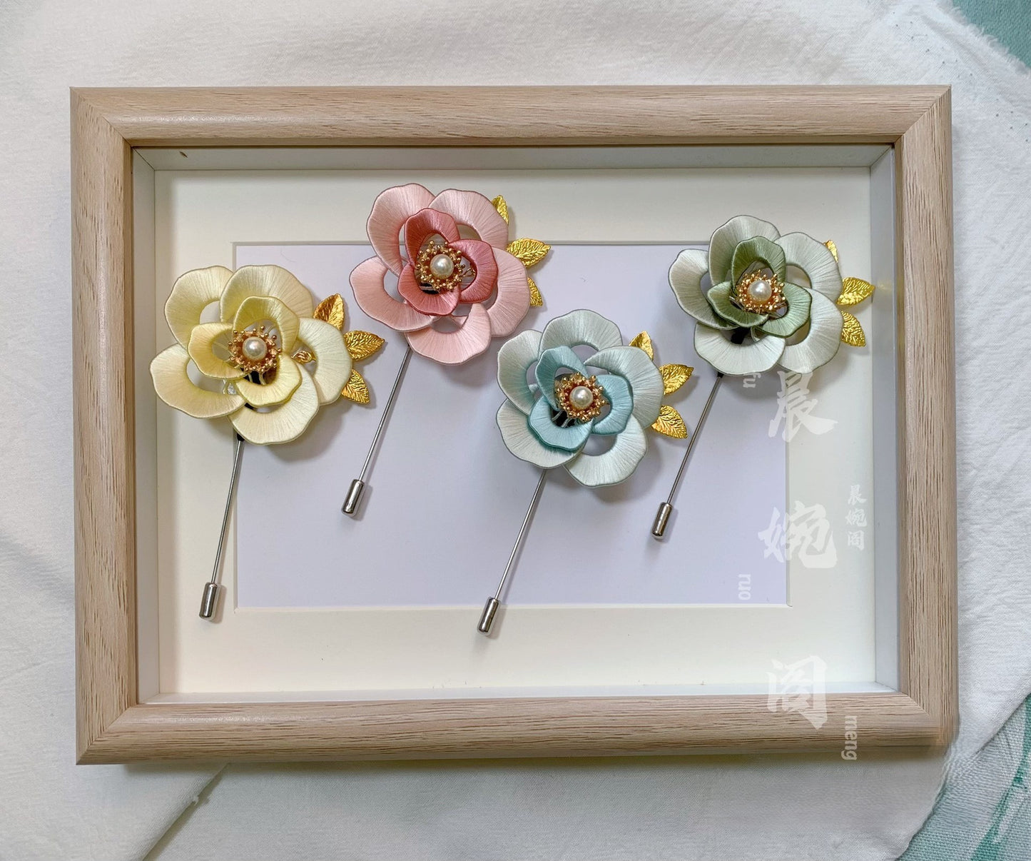 Handmade Chanhua Rose Brooch - Thread Rose Flower Pin