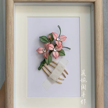 Handmade Chanhua Bougainvillea Hair Comb - Thread Flower Hair Accessory