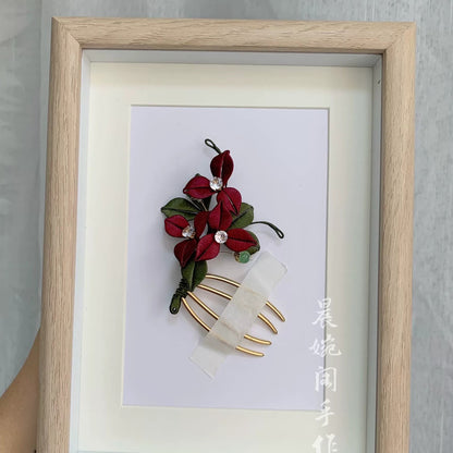 Handmade Chanhua Bougainvillea Hair Comb - Thread Flower Hair Accessory