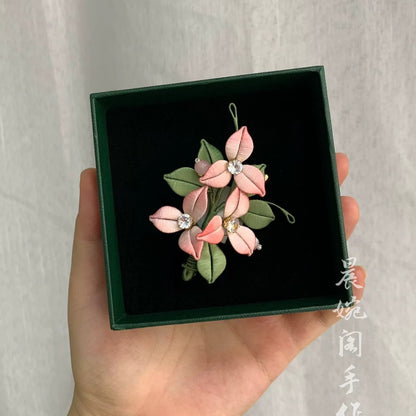 Handmade Chanhua Bougainvillea Hair Comb - Thread Flower Hair Accessory