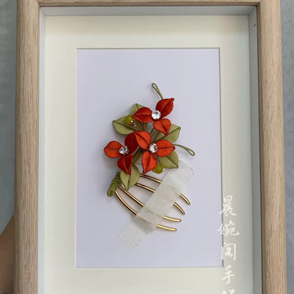 Handmade Chanhua Bougainvillea Hair Comb - Thread Flower Hair Accessory