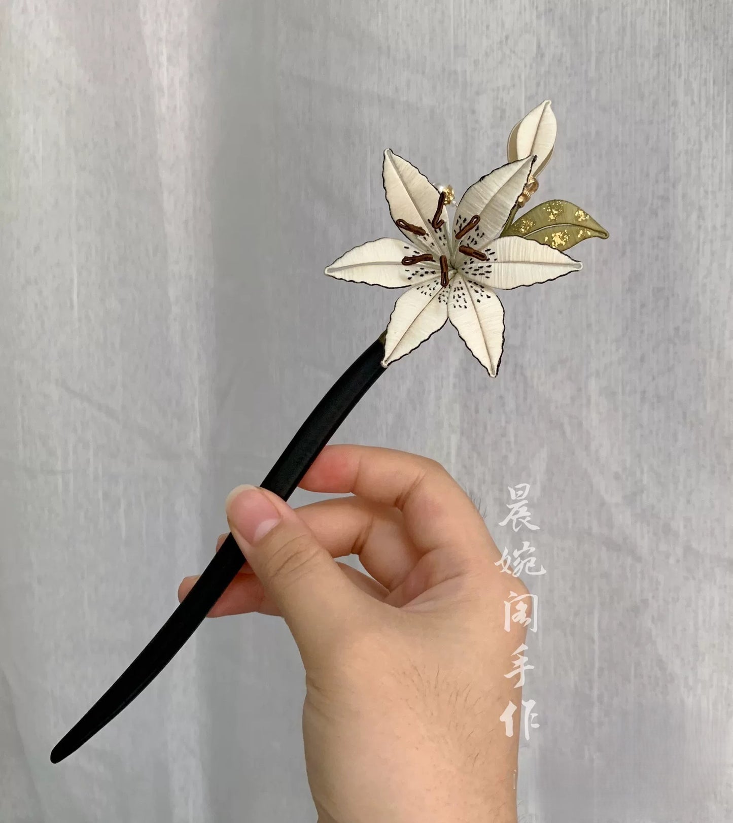 Handmade Chanhua Lily Hairpin - Thread Lily Flower Hair Pin