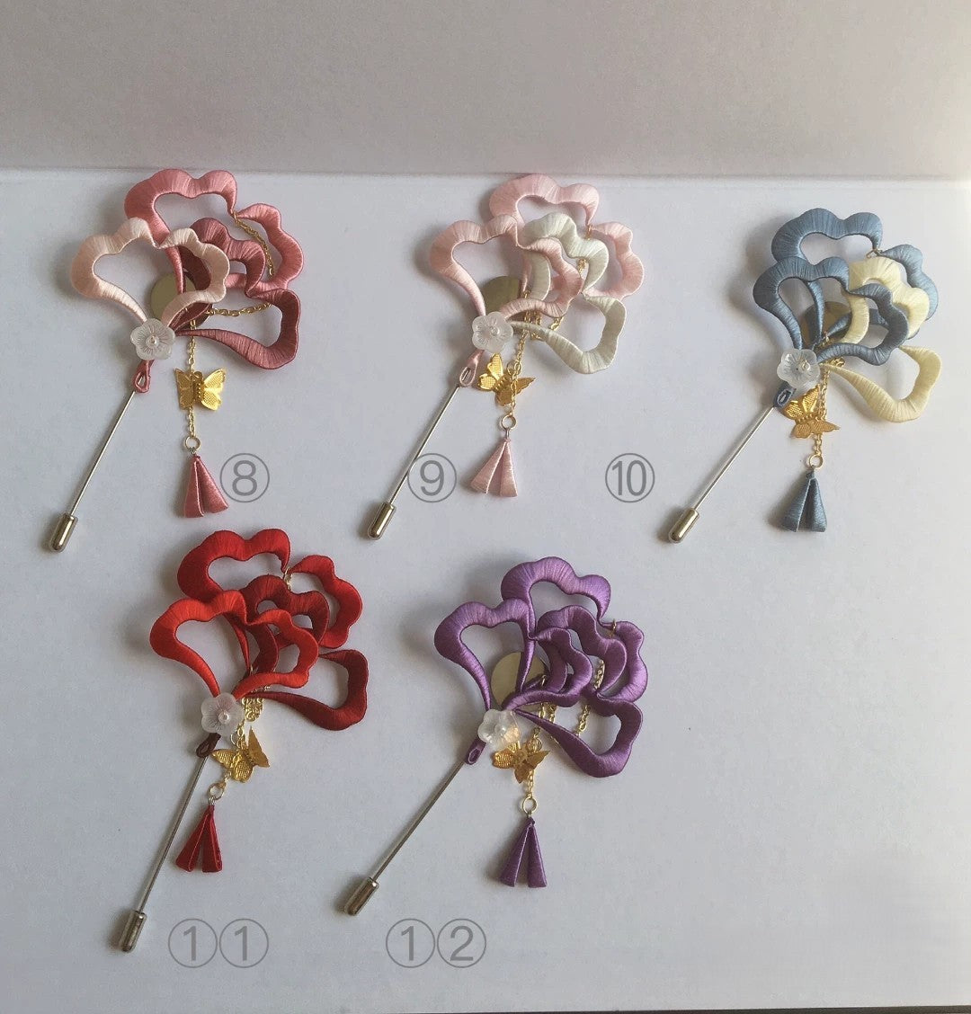 Handmade Chanhua Ginkgo Leaf Brooch - Thread Ginkgo Pin with Gold Accents