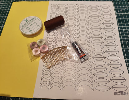 Doukou Haircomb Chanhua Materials Flowers DIY Kit - Include Detailed Video Tutorial