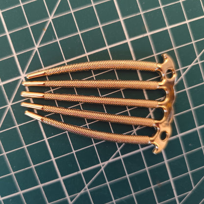 Textured 5-Prong Metal Hair Comb | DIY Hair Finding & Secure Updo Fork