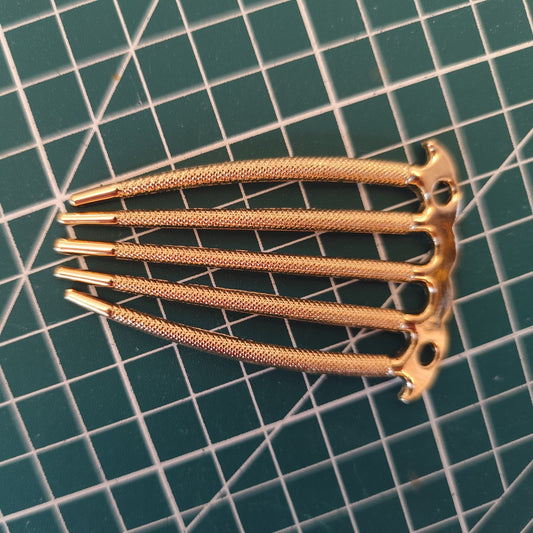 Textured 5-Prong Metal Hair Comb | DIY Hair Finding & Secure Updo Fork