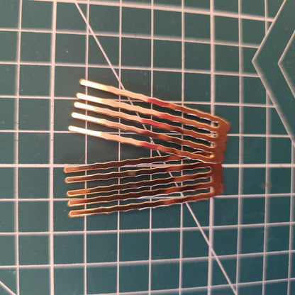 Small Wavy 5-Prong Metal Hair Comb | DIY Base & Secure Side Comb/2 Hair Comb