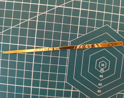 Engraved Alloy Hair Stick for DIY Hairstyles - 150mm Length