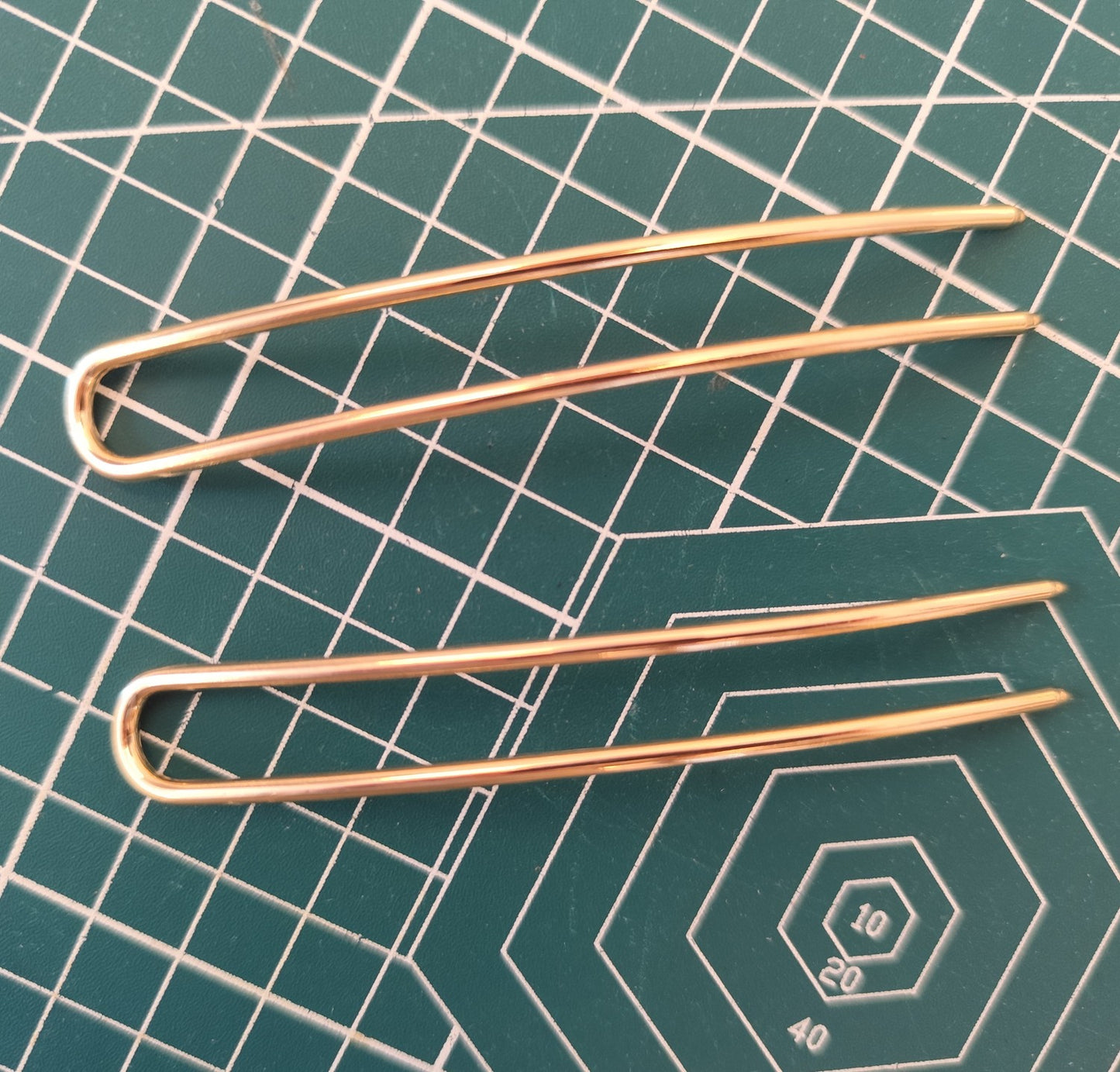 2-Prong U-Shaped Alloy Hair Pins for DIY Hairstyles - 105mm Length/ 2 Hair Pins