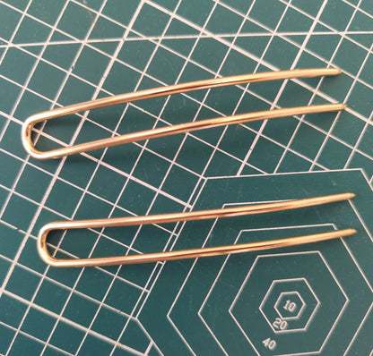 2-Prong U-Shaped Alloy Hair Pins for DIY Hairstyles - 105mm Length/ 2 Hair Pins