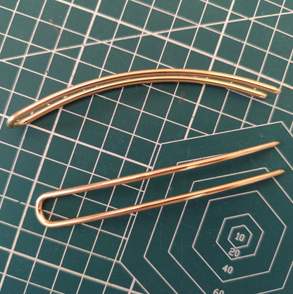 2-Prong U-Shaped Alloy Hair Pins for DIY Hairstyles - 105mm Length/ 2 Hair Pins