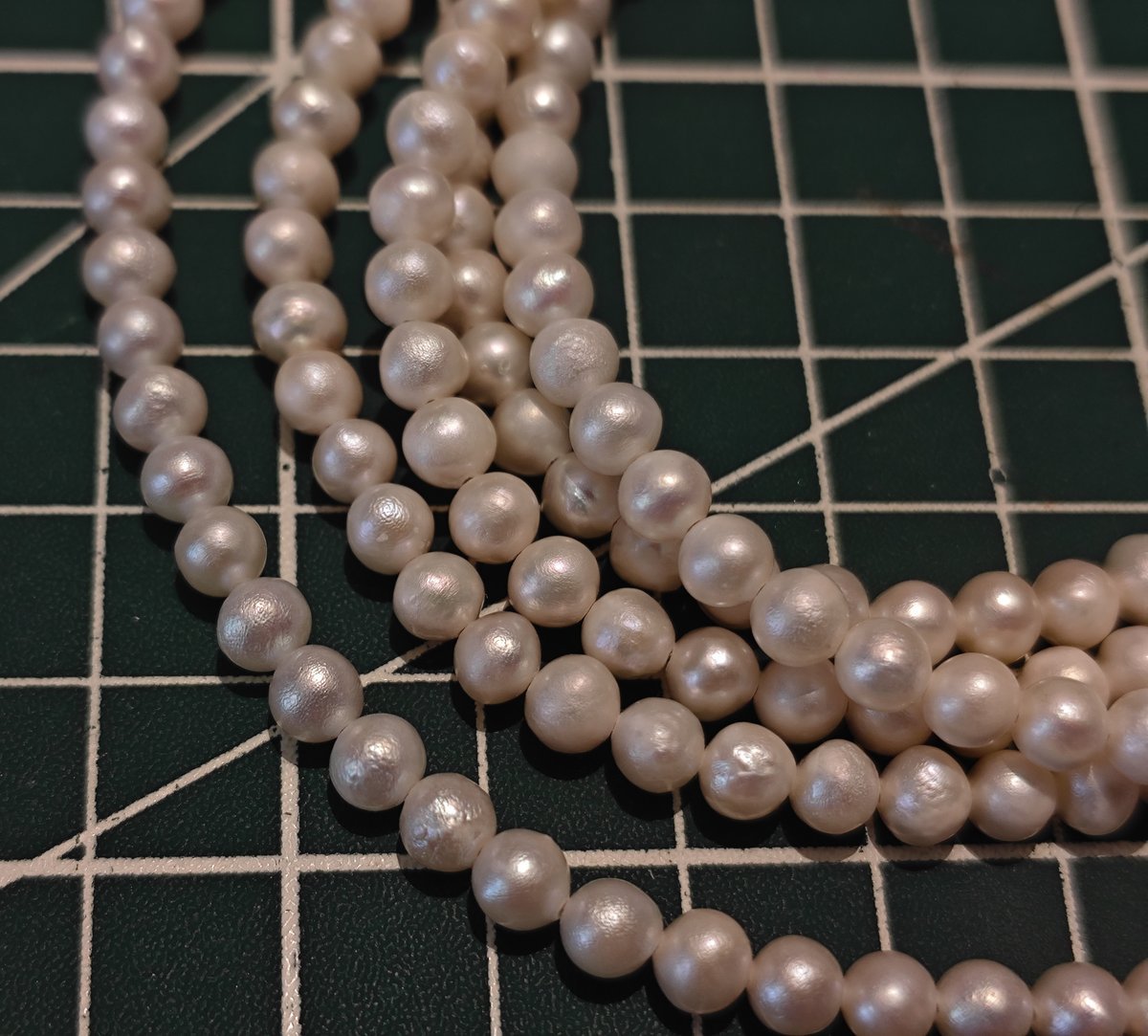 Matte Natural Freshwater Pearl Strand, 4.5mm Beads, 39cm