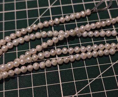Matte Natural Freshwater Pearl Strand, 4.5mm Beads, 39cm