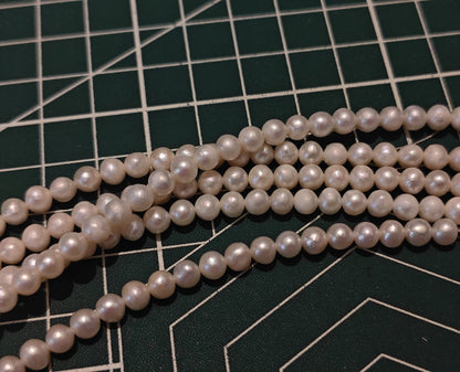 Matte Natural Freshwater Pearl Strand, 4.5mm Beads, 39cm