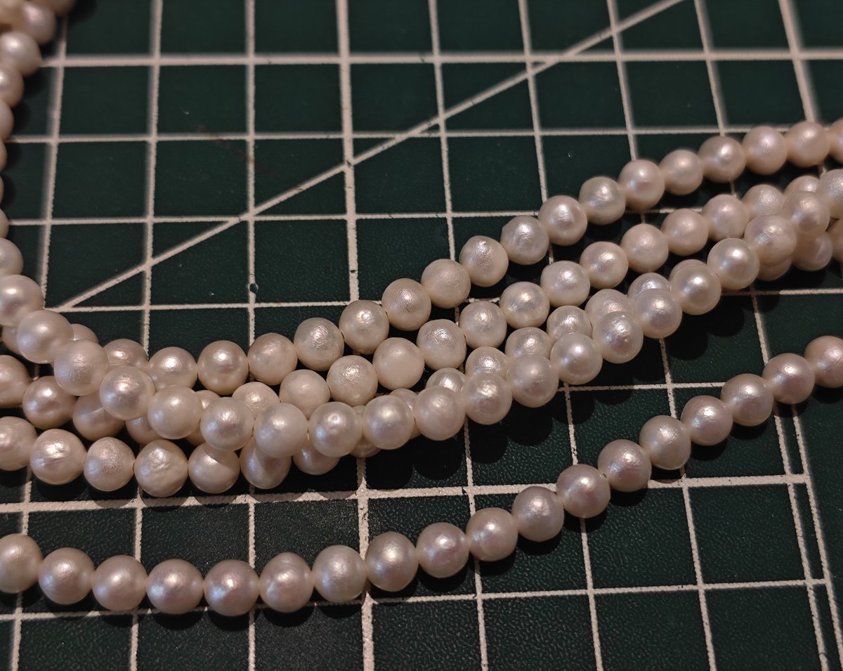 Matte Natural Freshwater Pearl Strand, 4.5mm Beads, 39cm