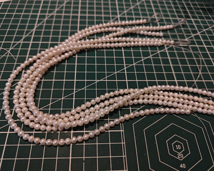 Matte Natural Freshwater Pearl Strand, 4.5mm Beads, 39cm