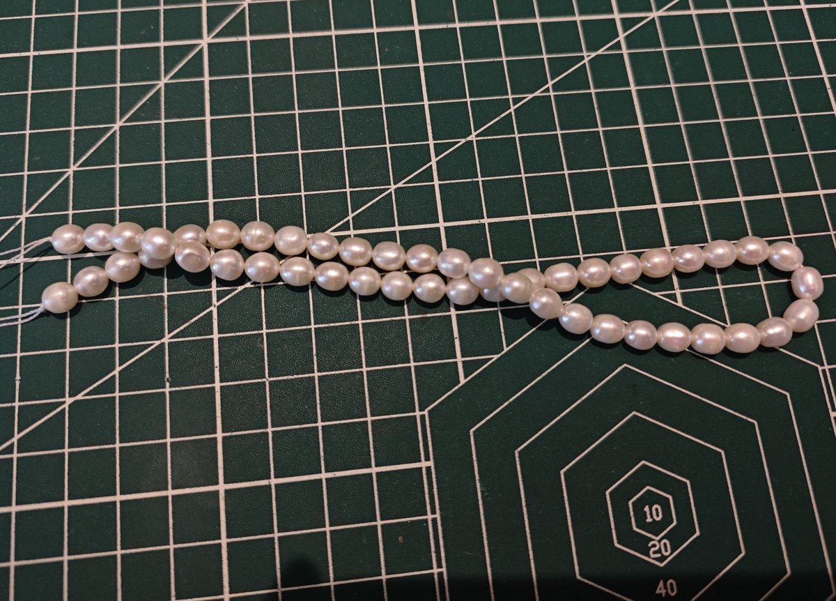 Natural Freshwater Rice Pearls, 6–7mm Beads, 34.5cm Strand