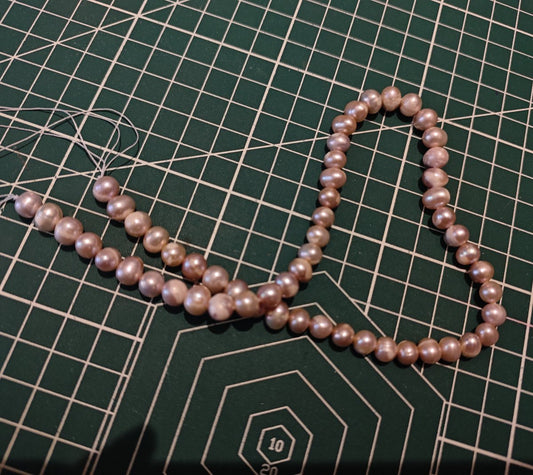 Natural Purple Freshwater Pearls, 6–7mm Beads, 38.5cm Strand