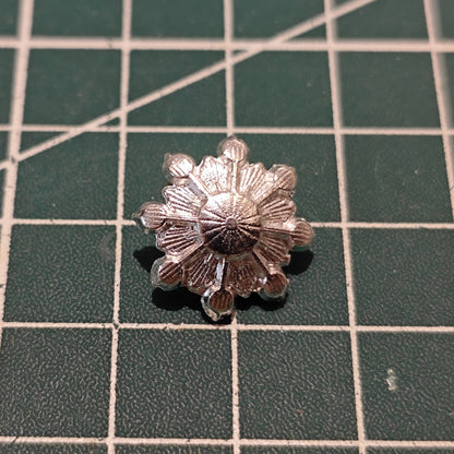 MF002  16mm Metal Snowflake Flower Center Embellishment - Rhinestone & Pearl Charm for DIY Jewelry, Ronghua & Craft Accessories