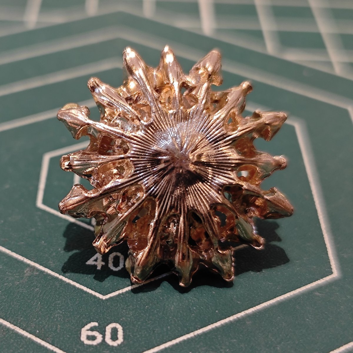 MF003  28mm Large Metal Flower Center Embellishment - Pearl & Rhinestone Charm for DIY Bridal, Chanhua & Statement Jewelry