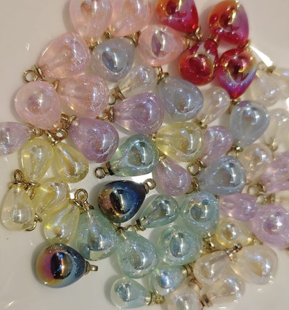 10 Pieces HB007(B) Starry Candy Teardrop Charms – Colorful ABS Pendants for DIY Jewelry, Ronghua & Chanhua