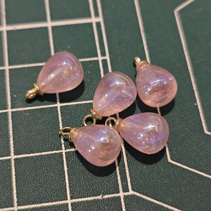 10 Pieces HB007(B) Starry Candy Teardrop Charms – Colorful ABS Pendants for DIY Jewelry, Ronghua & Chanhua