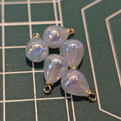 10 Pieces HB007(B) Starry Candy Teardrop Charms – Colorful ABS Pendants for DIY Jewelry, Ronghua & Chanhua