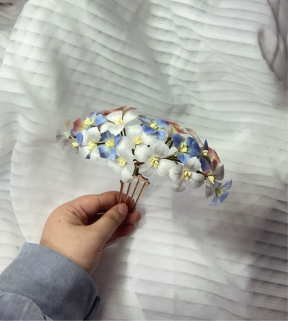 Handcrafted Mulberry Silk Ronghua Hydrangea & Baby's Breath Hairpin