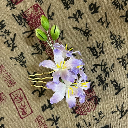 Handmade Silk Thread Ronghua Hairpin - Bauhinia Flower Hair Accessory for Hanfu & Daily Wear