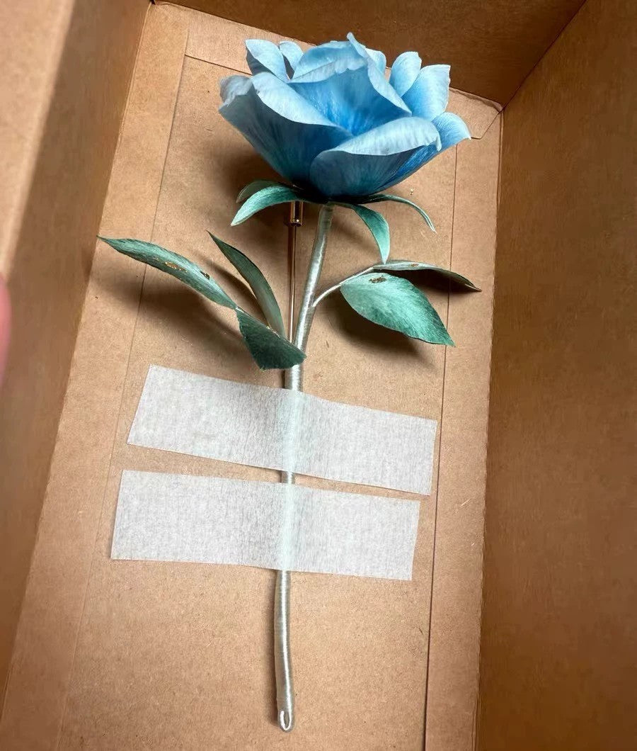 Handmade Ronghua Rose Brooch – Velvet Silk Flower Pin