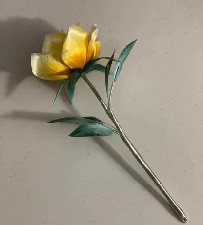 Handmade Ronghua Rose Brooch – Velvet Silk Flower Pin