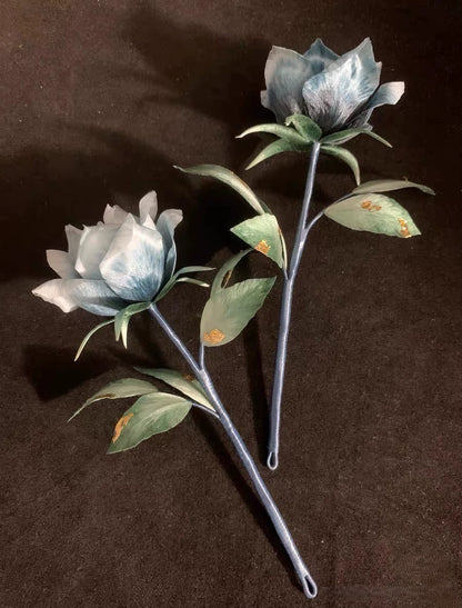 Handmade Ronghua Rose Brooch – Velvet Silk Flower Pin