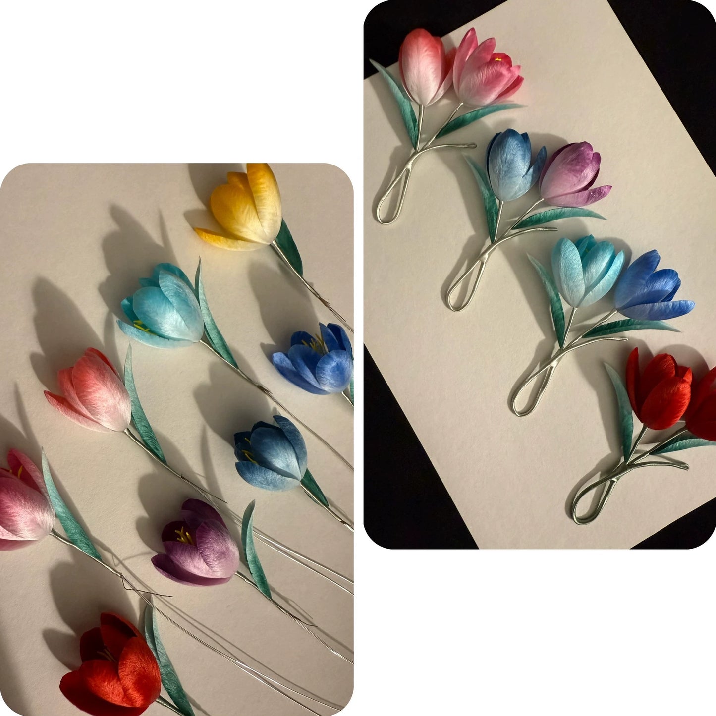 Handmade Ronghua Double Tulip Hair Clip – Realistic Velvet Tulip Hairpin