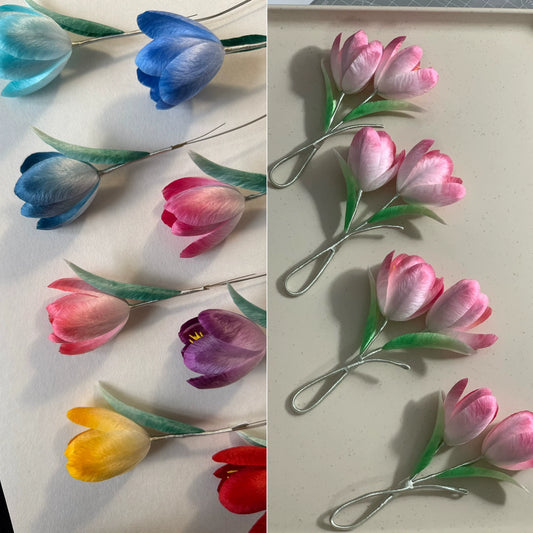 Handmade Ronghua Double Tulip Hair Clip – Realistic Velvet Tulip Hairpin