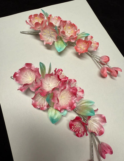 Handmade Ronghua Crabapple Hair Ornament | Luxury Silk Flower