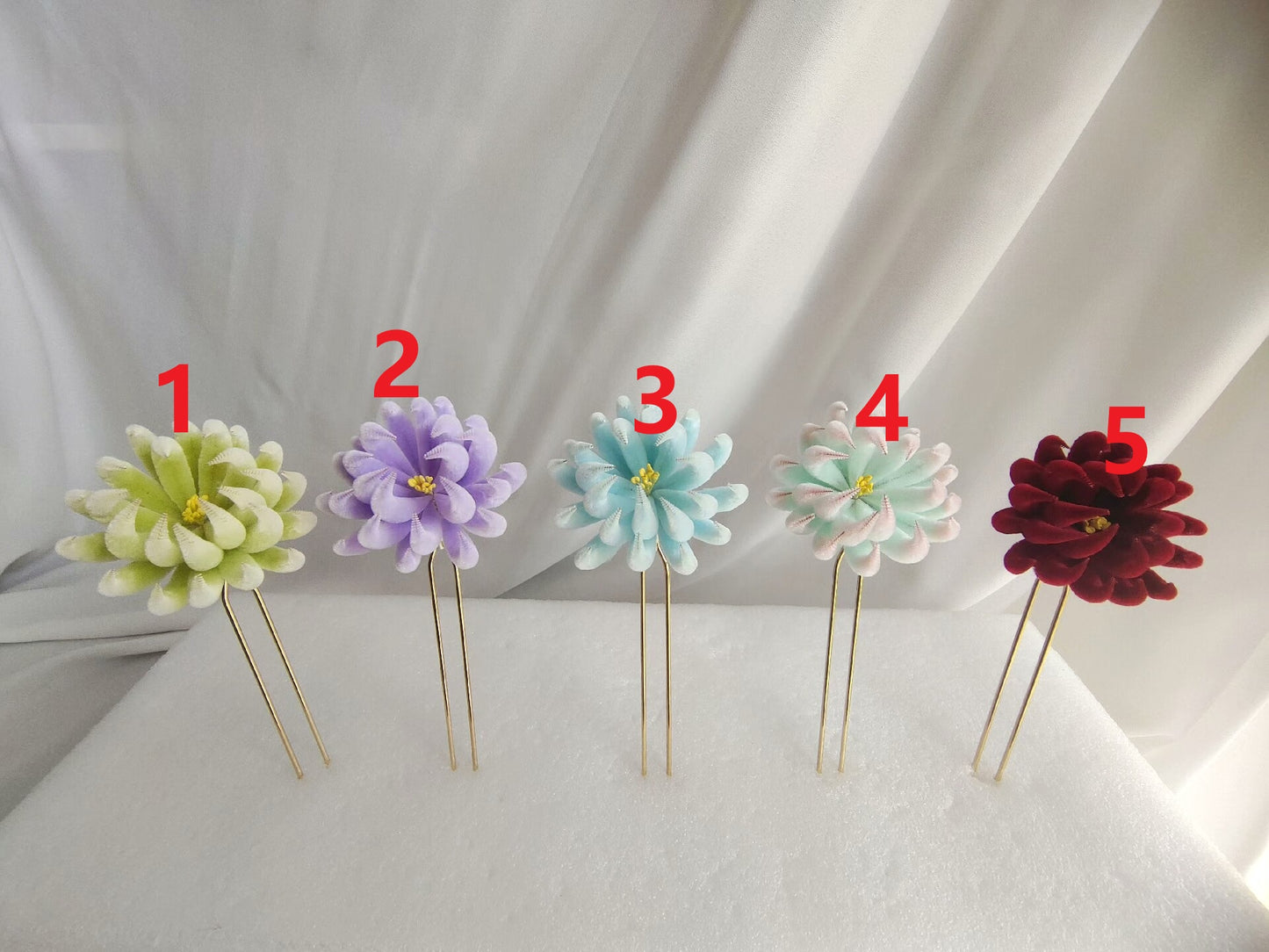 Handmade Ronghua Chrysanthemum Hairpin | Pure Mulberry Silk Velvet Flower for Hanfu & Wedding