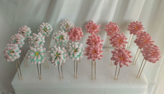 Handmade Ronghua Pastel Chrysanthemum Hairpin | Single Mulberry Silk Velvet Flower Headwear
